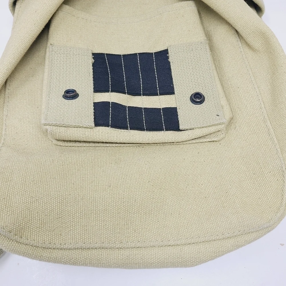 Unbranded | Unisex Vintage Beige Canvas Shoulder Bookbag or Backpack (One Size)